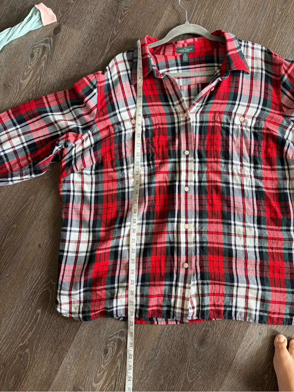 Lauren Ralph Lauren flannel button down plaid shirt size 3X Christmas holiday - Picture 6 of 6